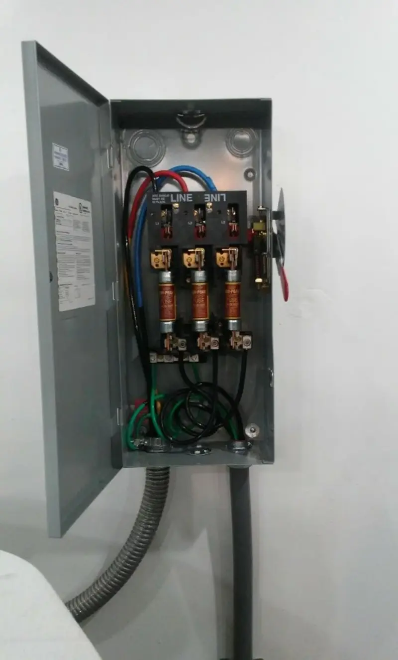 Three-phase disconnect switch installed for Electrical Wiring & Rewiring in Viera West